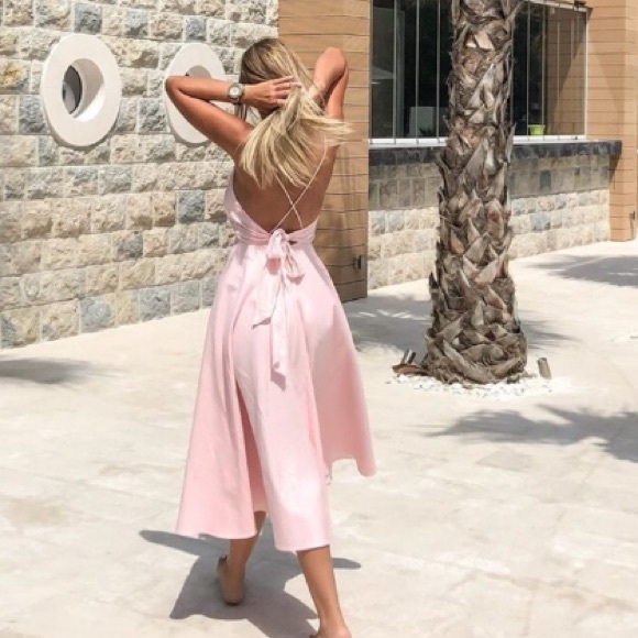 Zara Pink Midi Dress size small - Picture 15 of 16